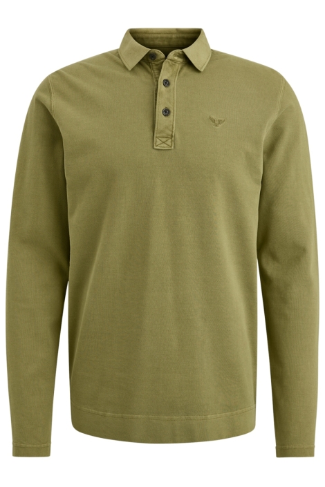 PME legend long sleeve polo pique garment dye